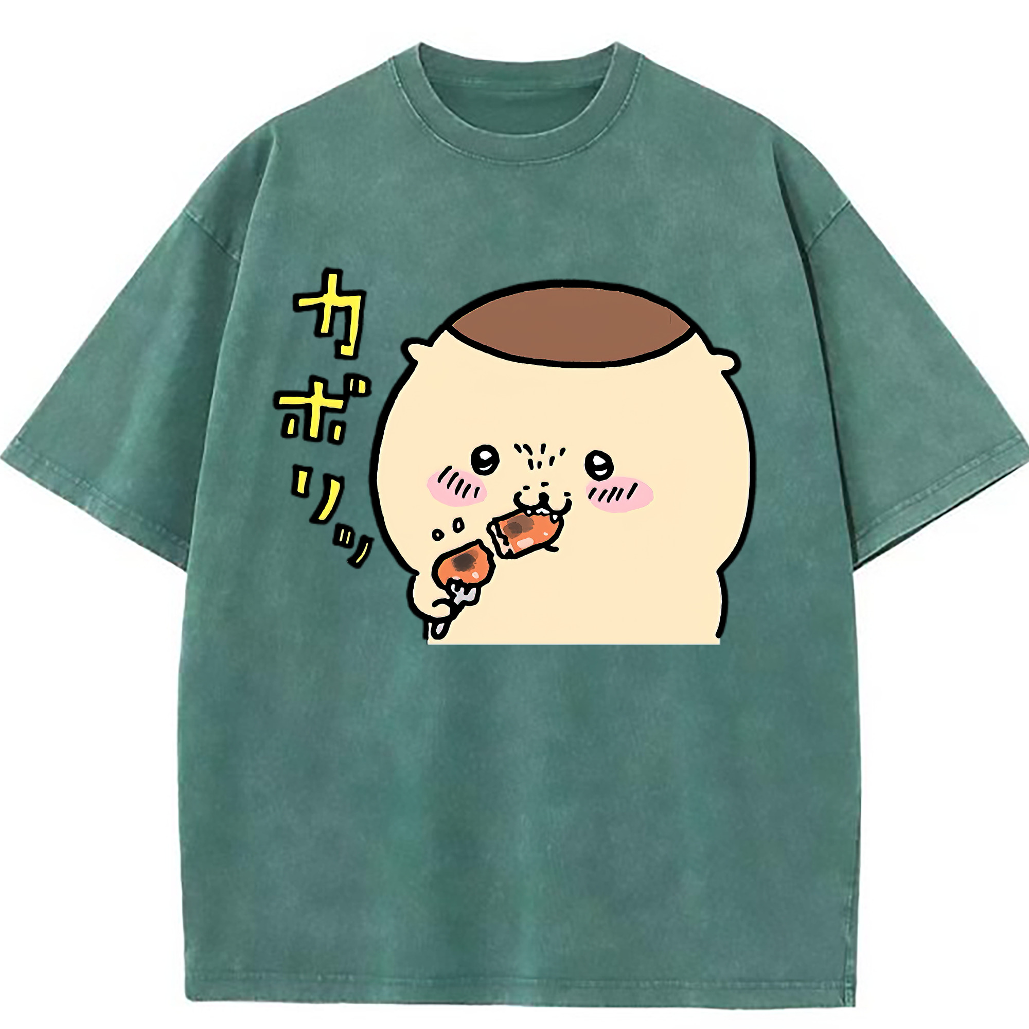 （画像用） ちいかわ くりまんじゅう Chii-kawa kuri manjū 綿100% ヴィンテージ風 半袖Tシャツ（フロントプリント）